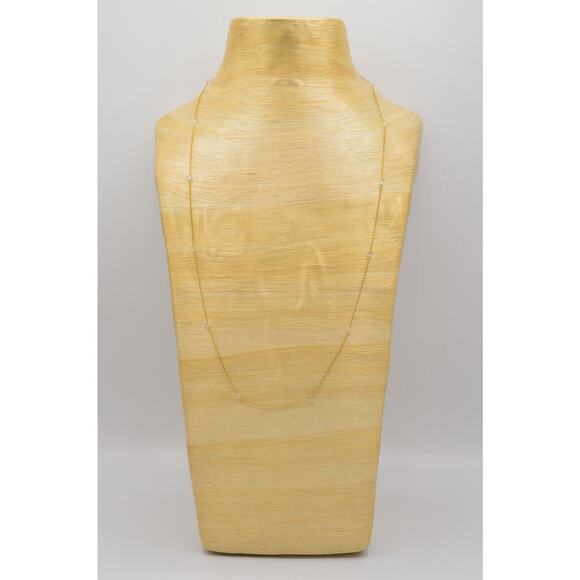 Trifari Vintage Station Necklace Gold Chain Clear Crystal Beaded Signed Bin6B - Picture 7 of 12